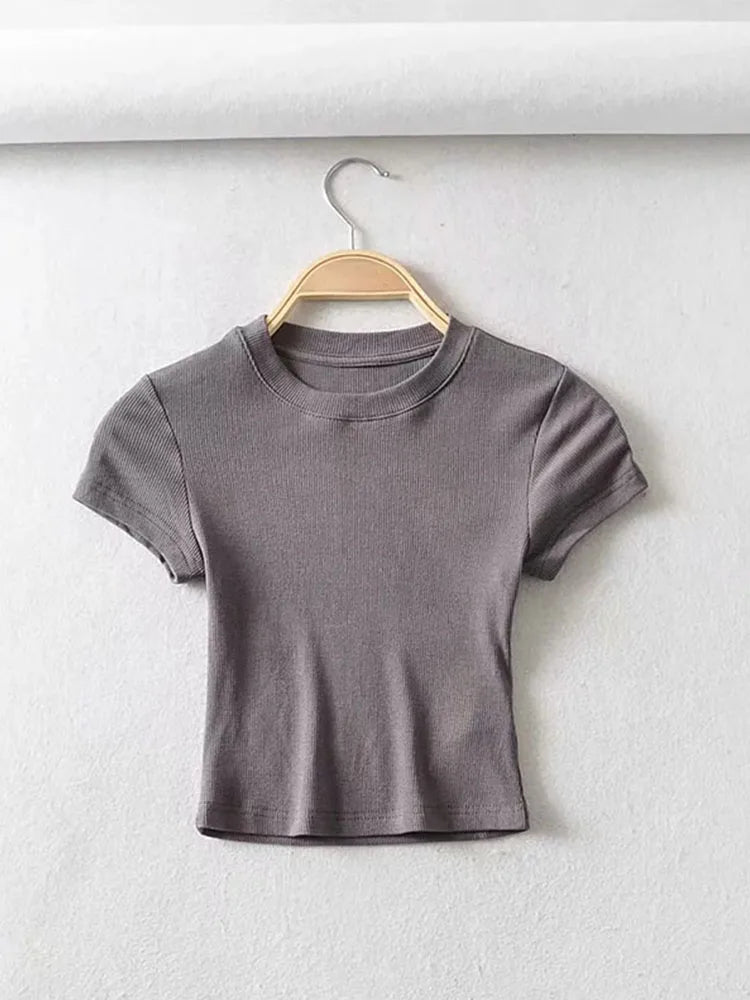 Women's Short-sleeve Crop Top T-shirt