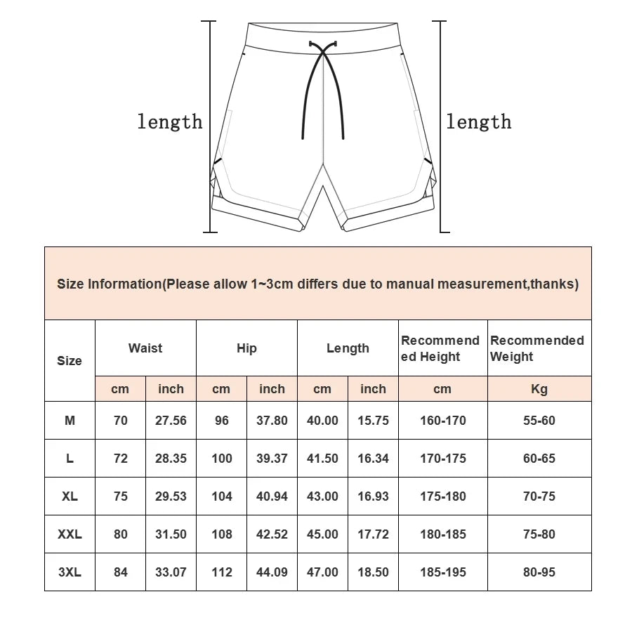 Men's Lined Gym Shorts