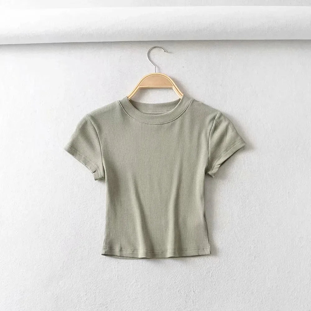 Women's Short-sleeve Crop Top T-shirt