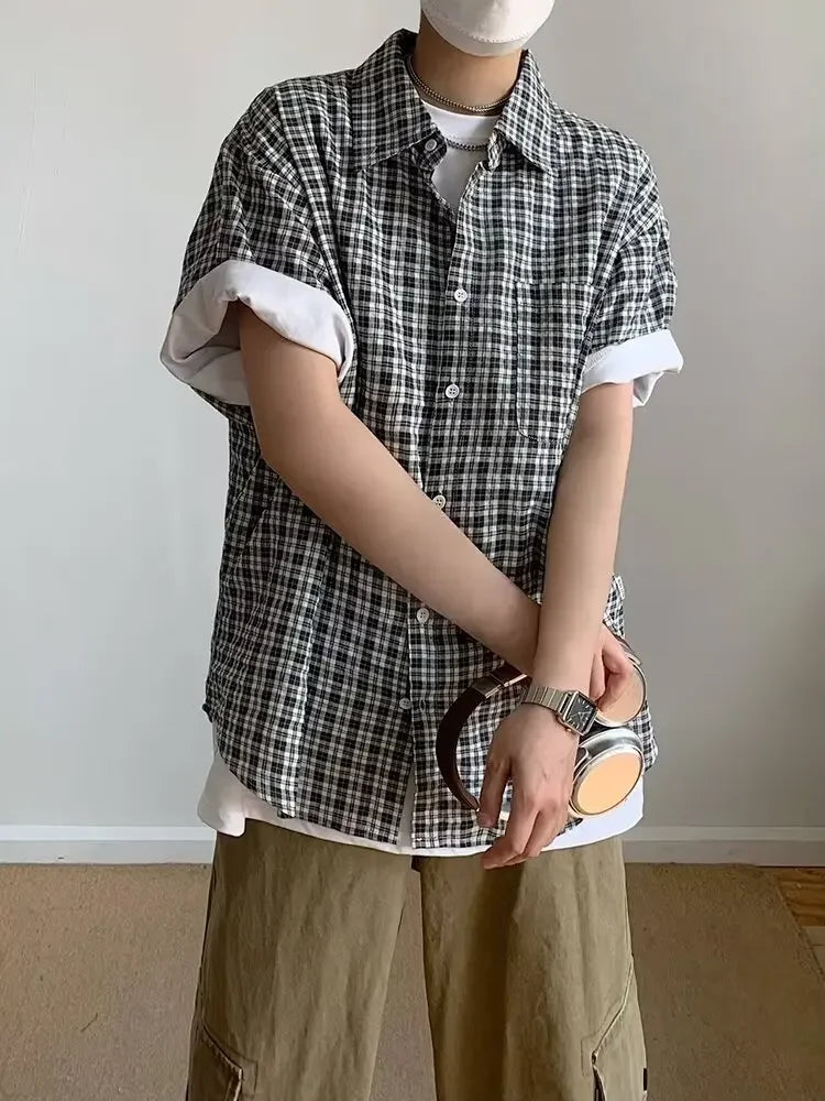 Men's Short Sleeve Plaid T-Shirt