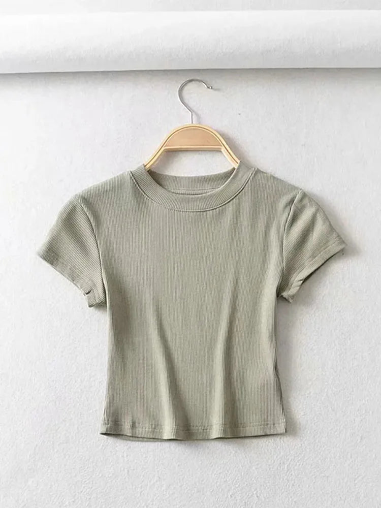 Women's Short-sleeve Crop Top T-shirt