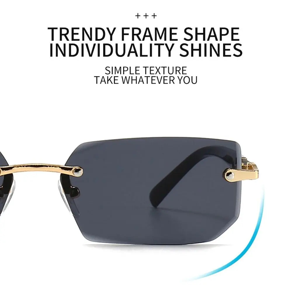 Square Frame Gold Trim Sunglasses