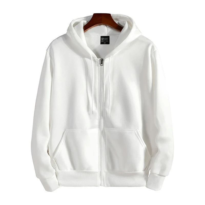 Unisex Blank Zip Up Hoodie