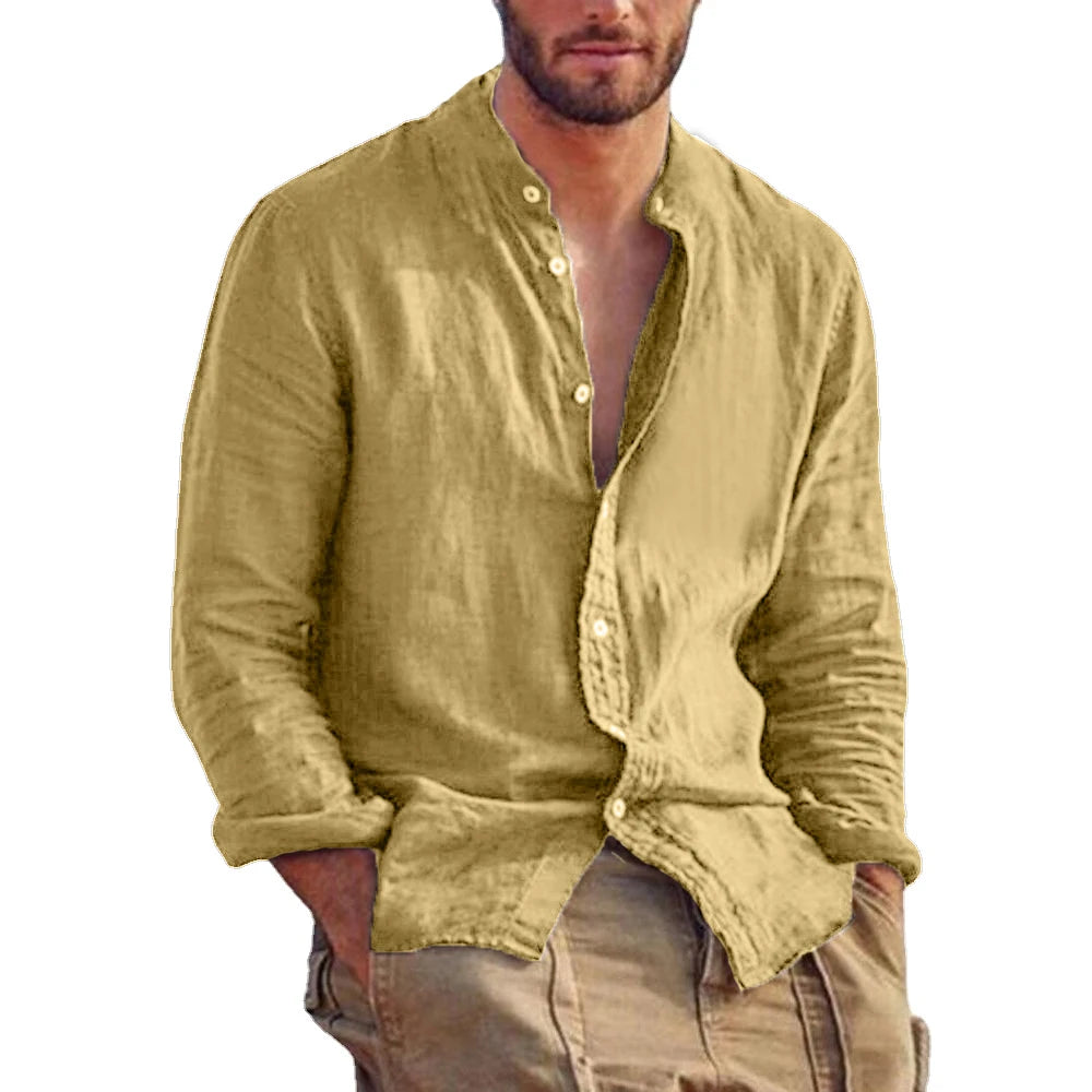 Men's Long Sleeve Linen Shirt