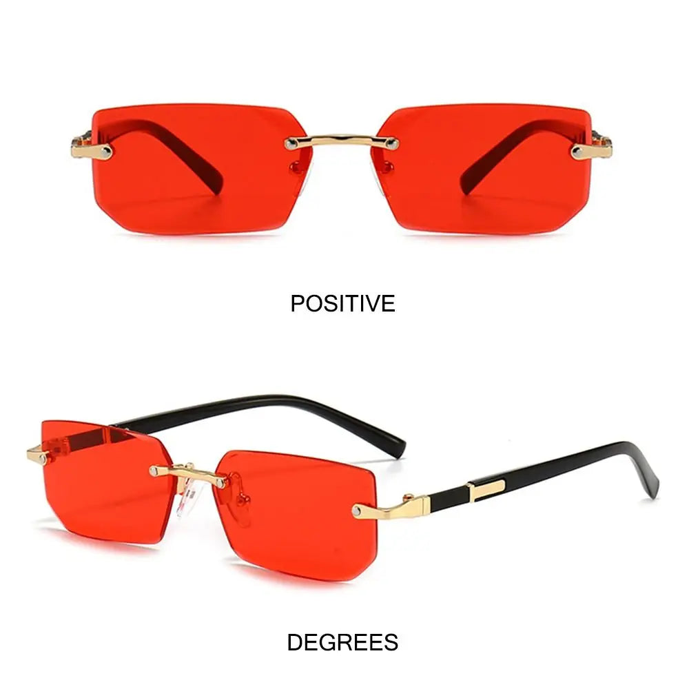 Square Frame Gold Trim Sunglasses