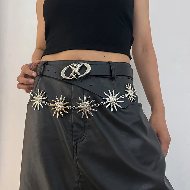 Star Buckle Leather Belt