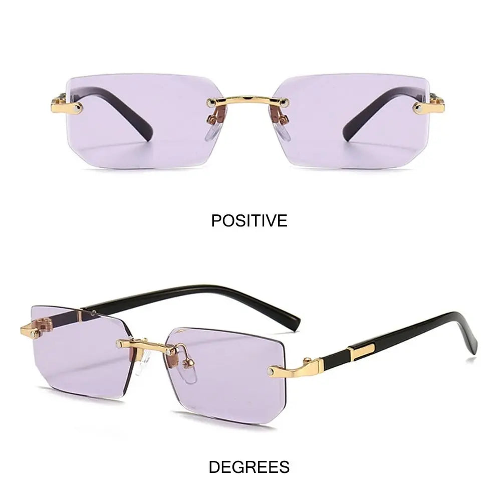 Square Frame Gold Trim Sunglasses