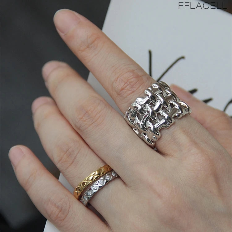 Thick Chain Braided Ring
