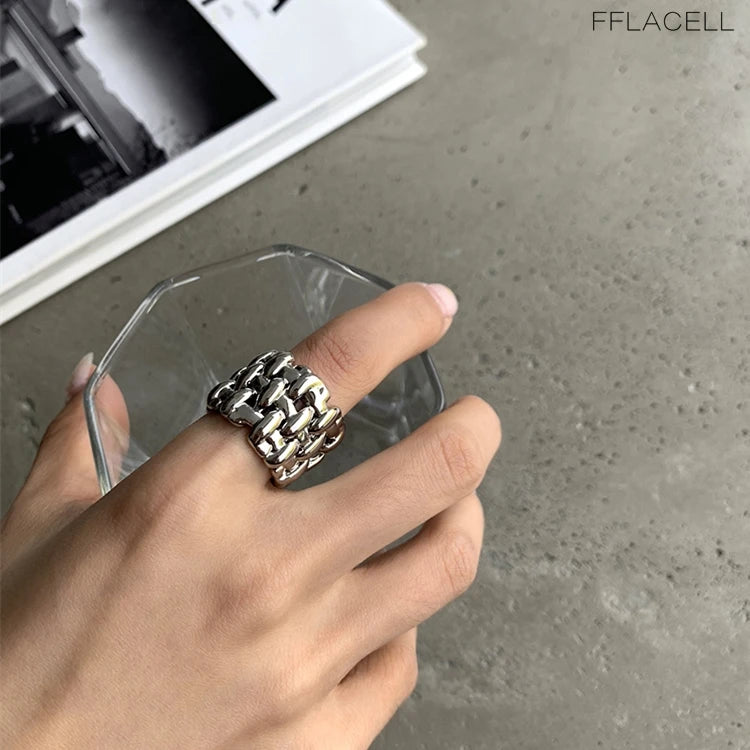 Thick Chain Braided Ring