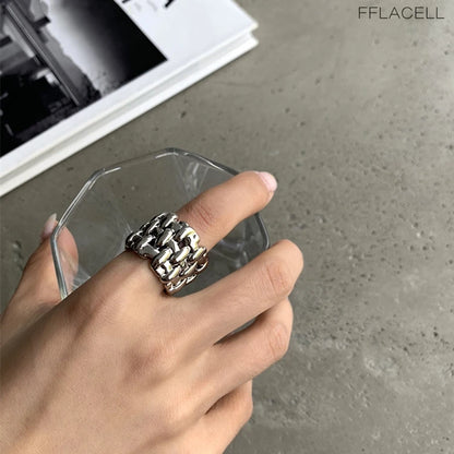 Thick Chain Braided Ring