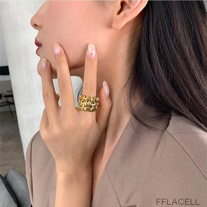 Thick Chain Braided Ring