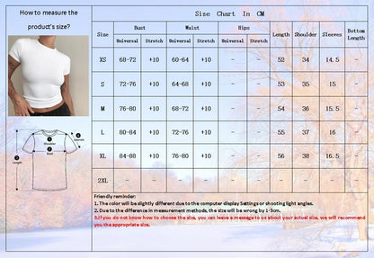 Woman Slim Fit Short Sleeve Crop Top