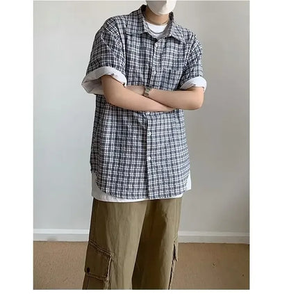 Men's Short Sleeve Plaid T-Shirt