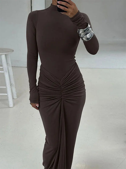 Women's Long Sleeve Slim Knitted Dress