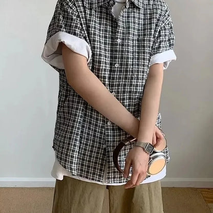 Men's Short Sleeve Plaid T-Shirt