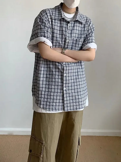 Men's Short Sleeve Plaid T-Shirt