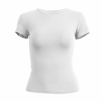 Woman Slim Fit Short Sleeve Crop Top