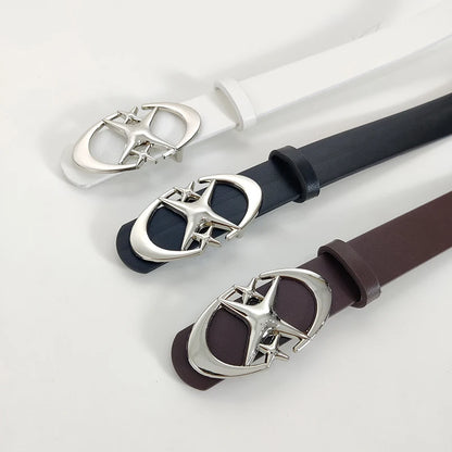 Star Buckle Leather Belt