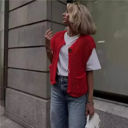 Women's Button Up Sweater Vest