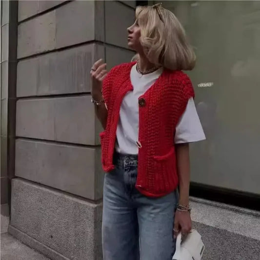 Women's Button Up Sweater Vest