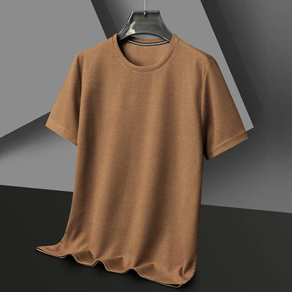 Men's Short Sleeve Waffle Knit Polo Shirt