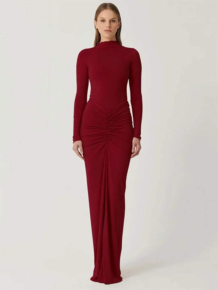 Women's Long Sleeve Slim Knitted Dress