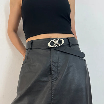 Star Buckle Leather Belt