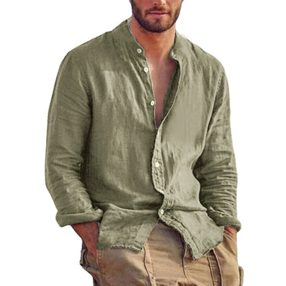 Men's Long Sleeve Linen Shirt