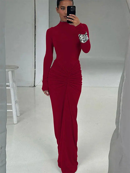 Women's Long Sleeve Slim Knitted Dress