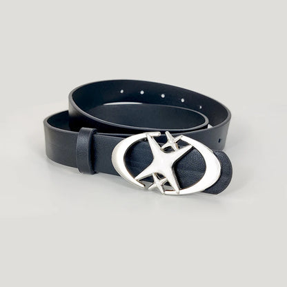 Star Buckle Leather Belt