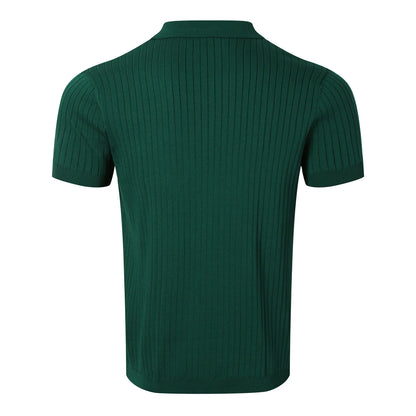 Men's Knitted Striped Polo T-Shirt