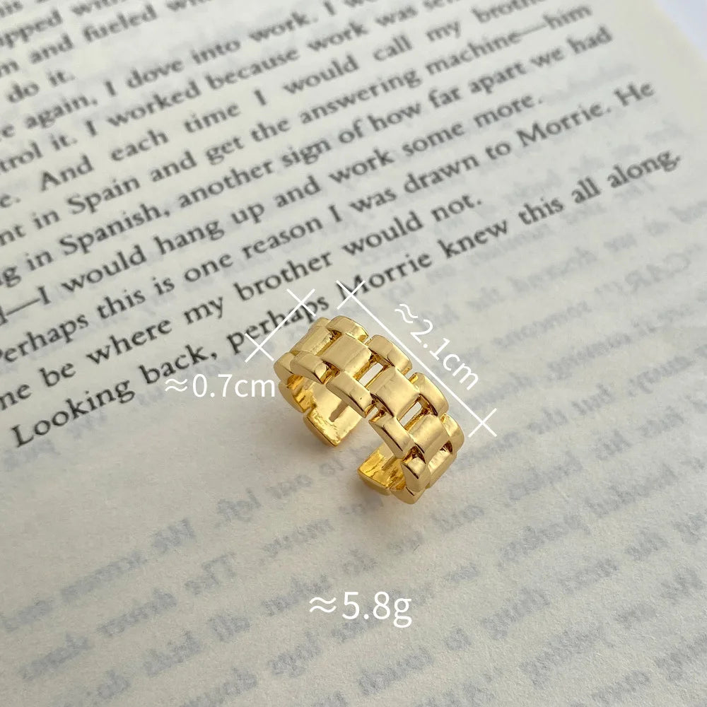 Thick Chain Braided Ring