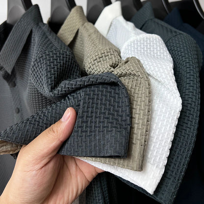 Men's Short Sleeve Breathable Textured Polo Shirt
