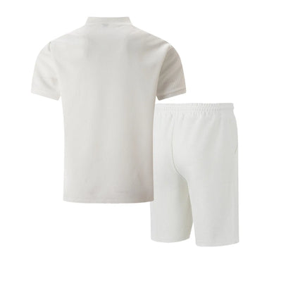 Men's 2-Piece Waffle Knit Collared Shirt + Shorts