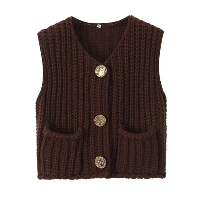 Women's Button Up Sweater Vest