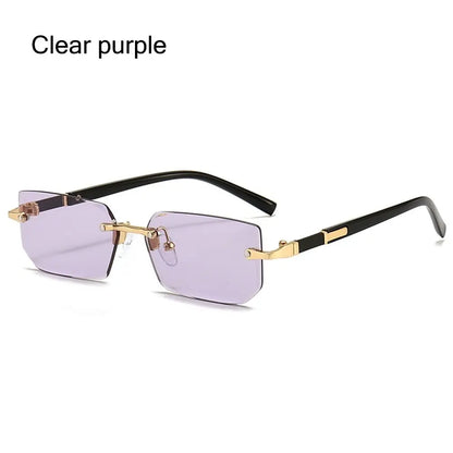 Square Frame Gold Trim Sunglasses