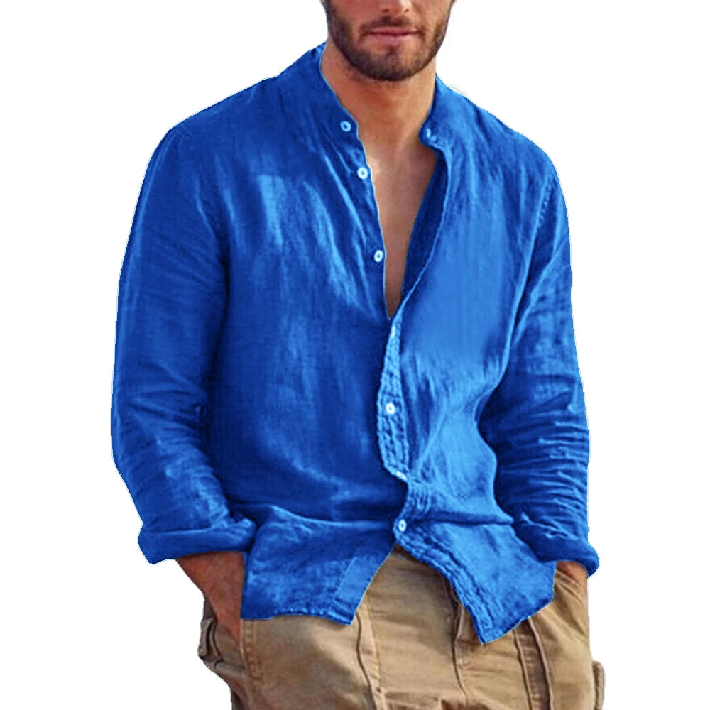 Men's Long Sleeve Linen Shirt