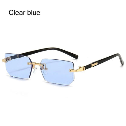 Square Frame Gold Trim Sunglasses