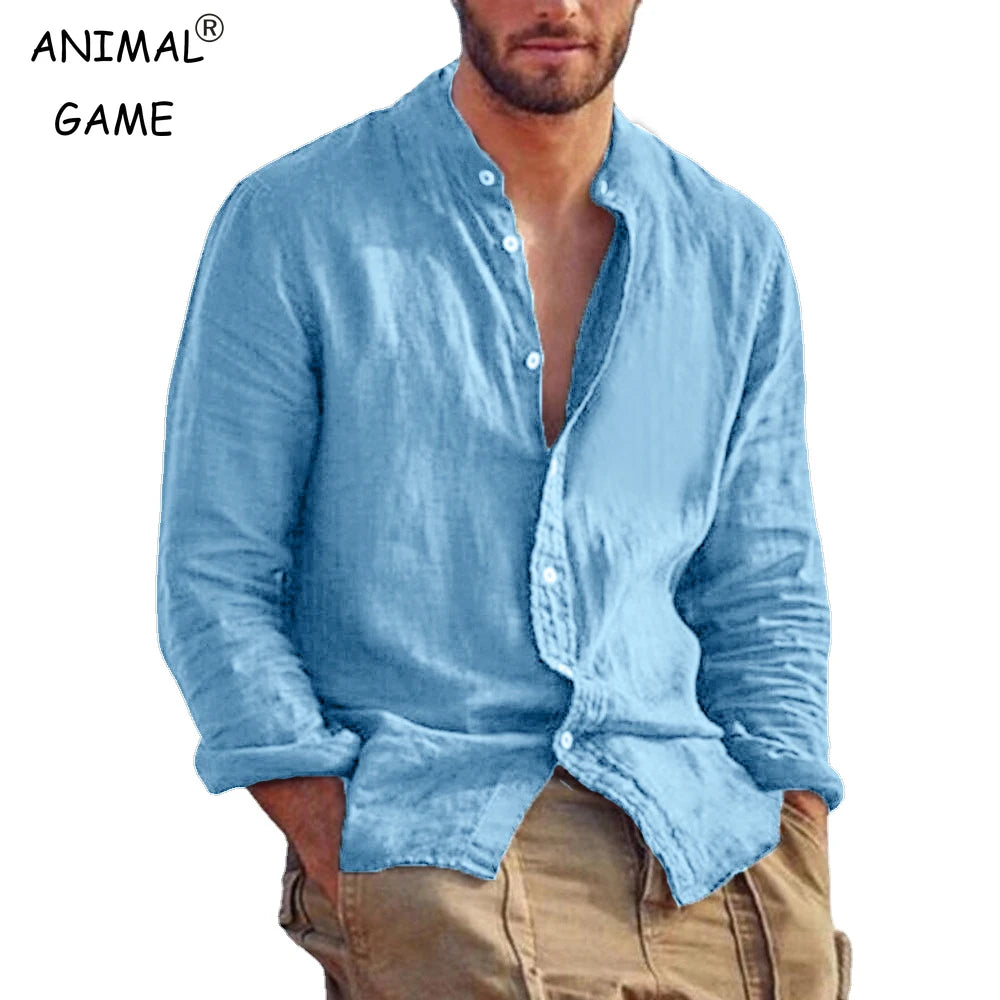 Men's Long Sleeve Linen Shirt