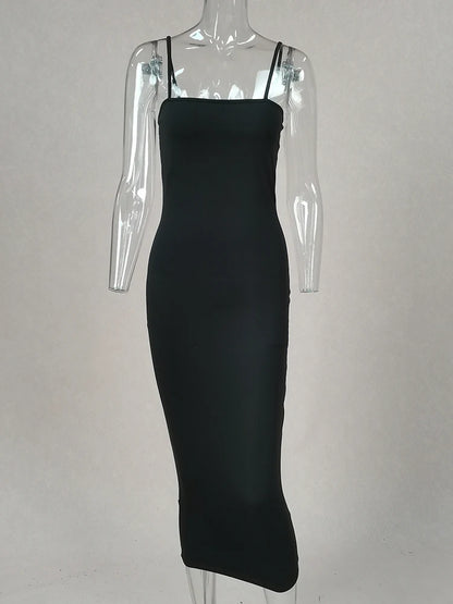 Women's Sleeveless + Backless Long Sling Dress