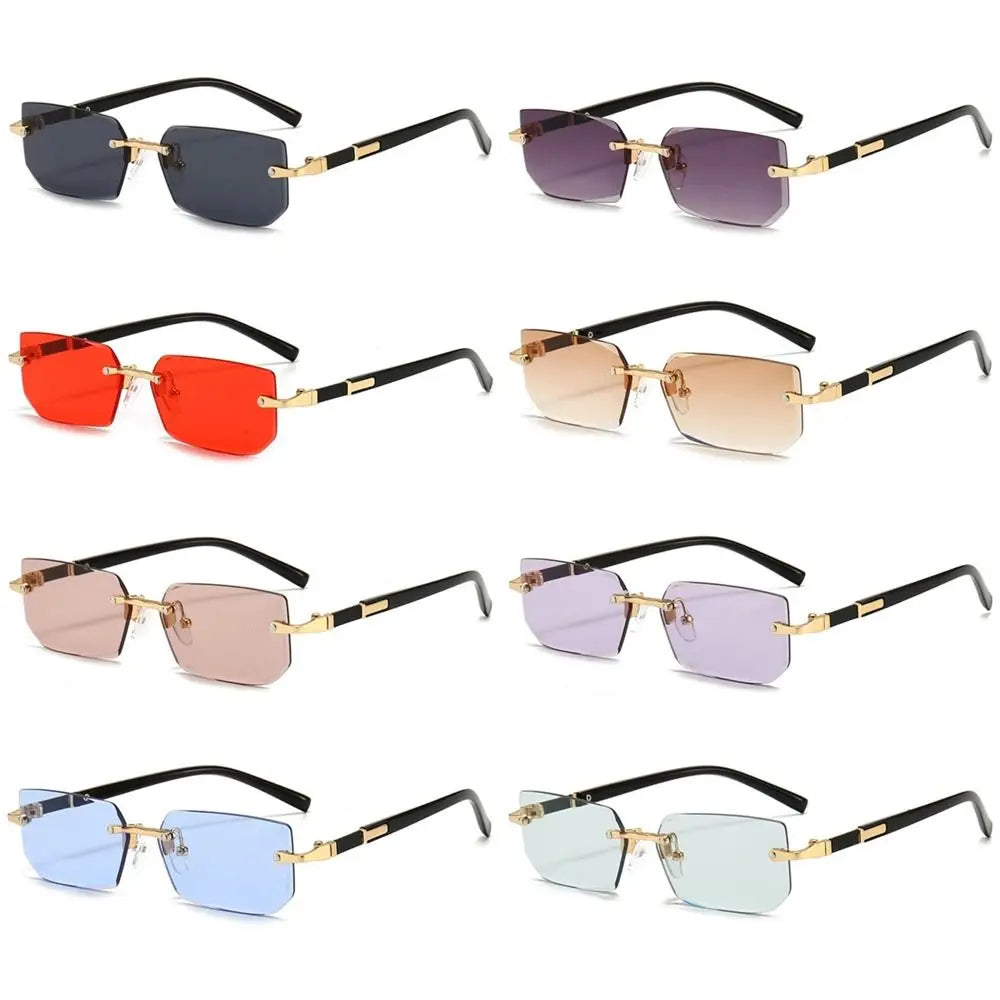 Square Frame Gold Trim Sunglasses