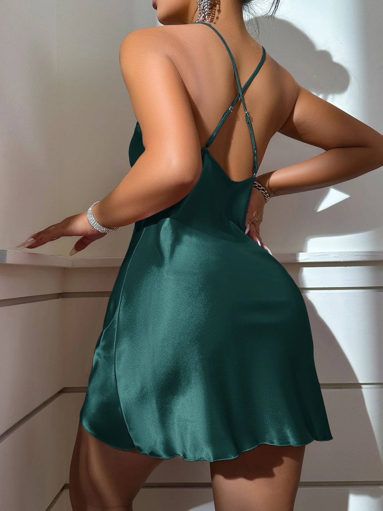 Women's Backless Silk Dress
