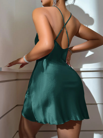 Women's Backless Silk Dress