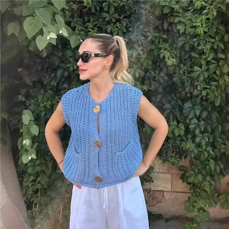 Women's Button Up Sweater Vest