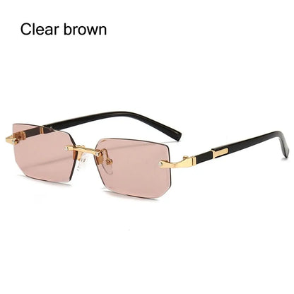 Square Frame Gold Trim Sunglasses