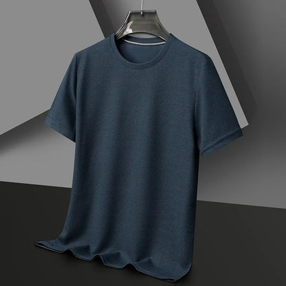 Men's Short Sleeve Waffle Knit Polo Shirt
