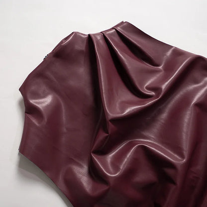 Women's Sleeveless High Collar Shiny Top