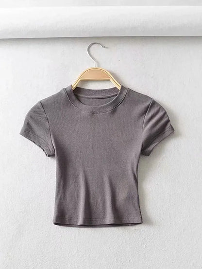 Women's Short-sleeve Crop Top T-shirt