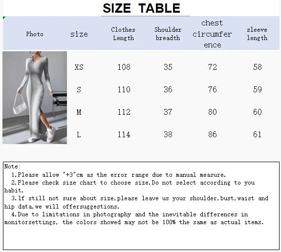 Women's Knitted V-neck split Dress