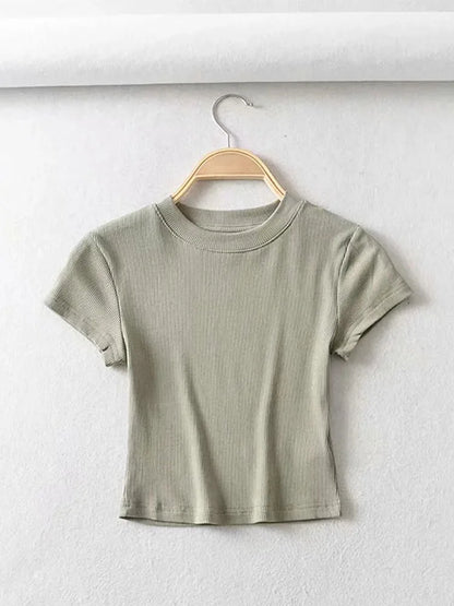 Women's Short-sleeve Crop Top T-shirt